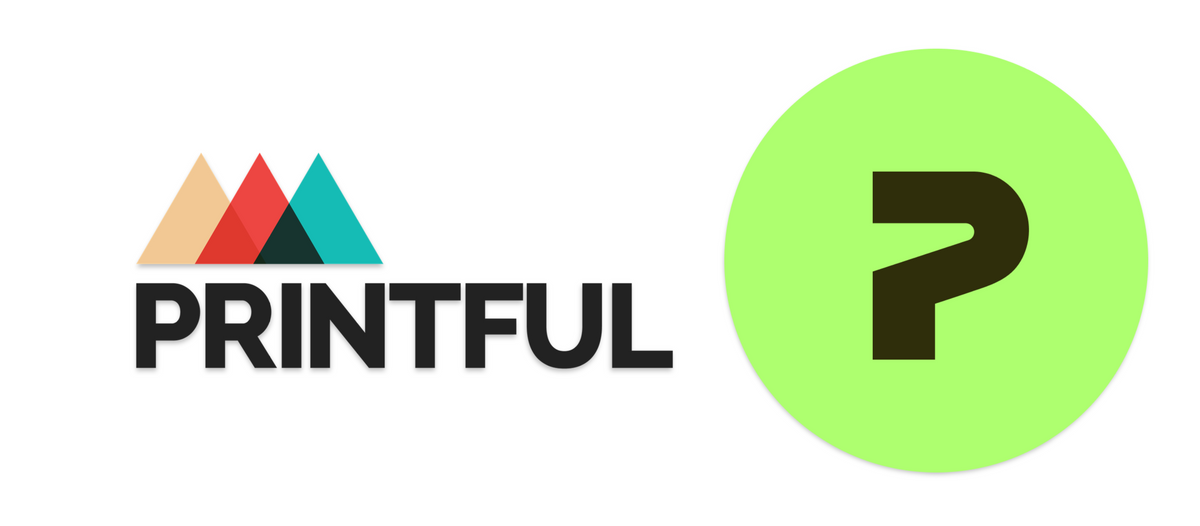 printful and printify logo on white background