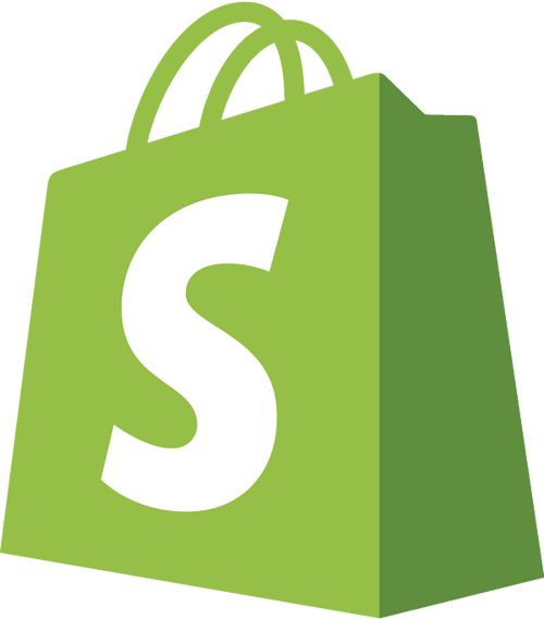 green colored shopify bag with S on a clear background